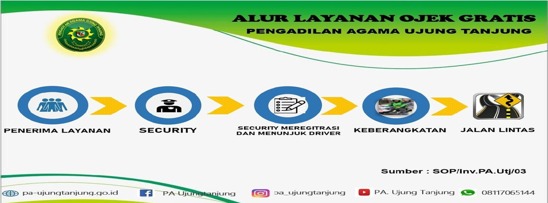 LAYANAN OJEK GRATIS PENGADILAN UJUNG TANJUNG